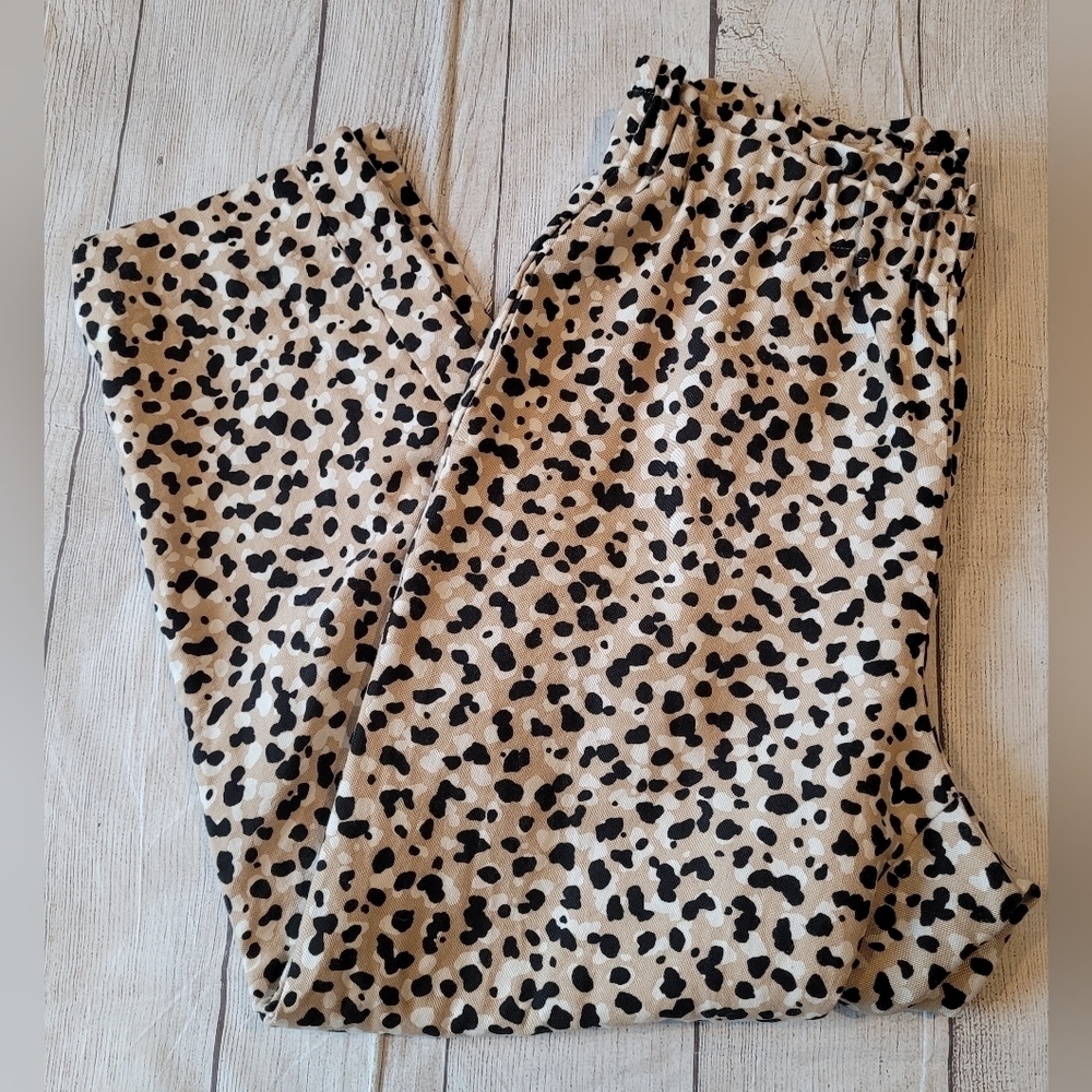 Ann Taylor •Size Medium• Leopard Tan Print High Waisted Pull On Pants w/ pockets - Picture 4 of 12